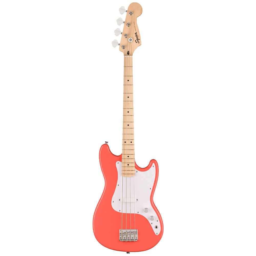 Squier Sonic Bronco Bass Tahitian Red Front ; Squier Sonic Bronco Bass Tahitian Red Full