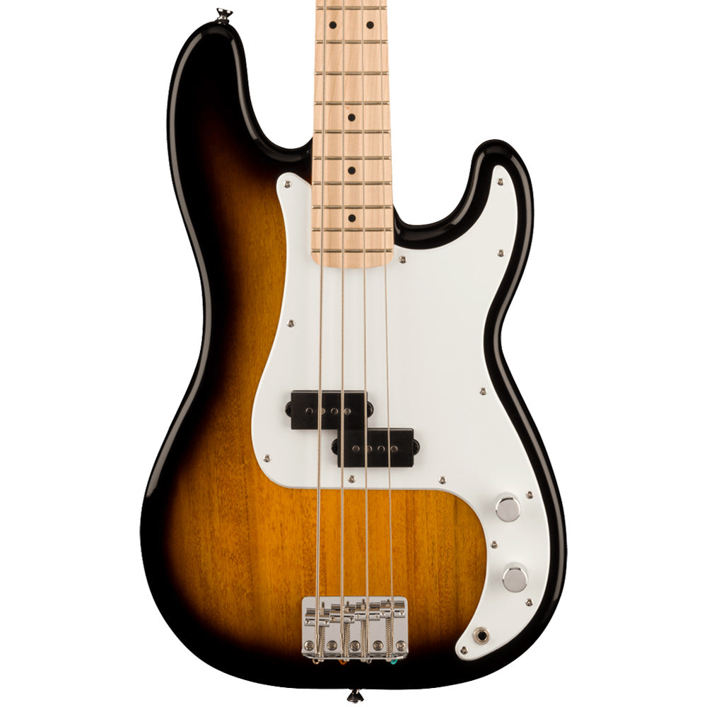 Squier Sonic Precision Bass Maple Fingerboard 2-Colour Sunburst Front ; Squier Sonic Precision Bass Maple Fingerboard 2-Colour Sunburst Full