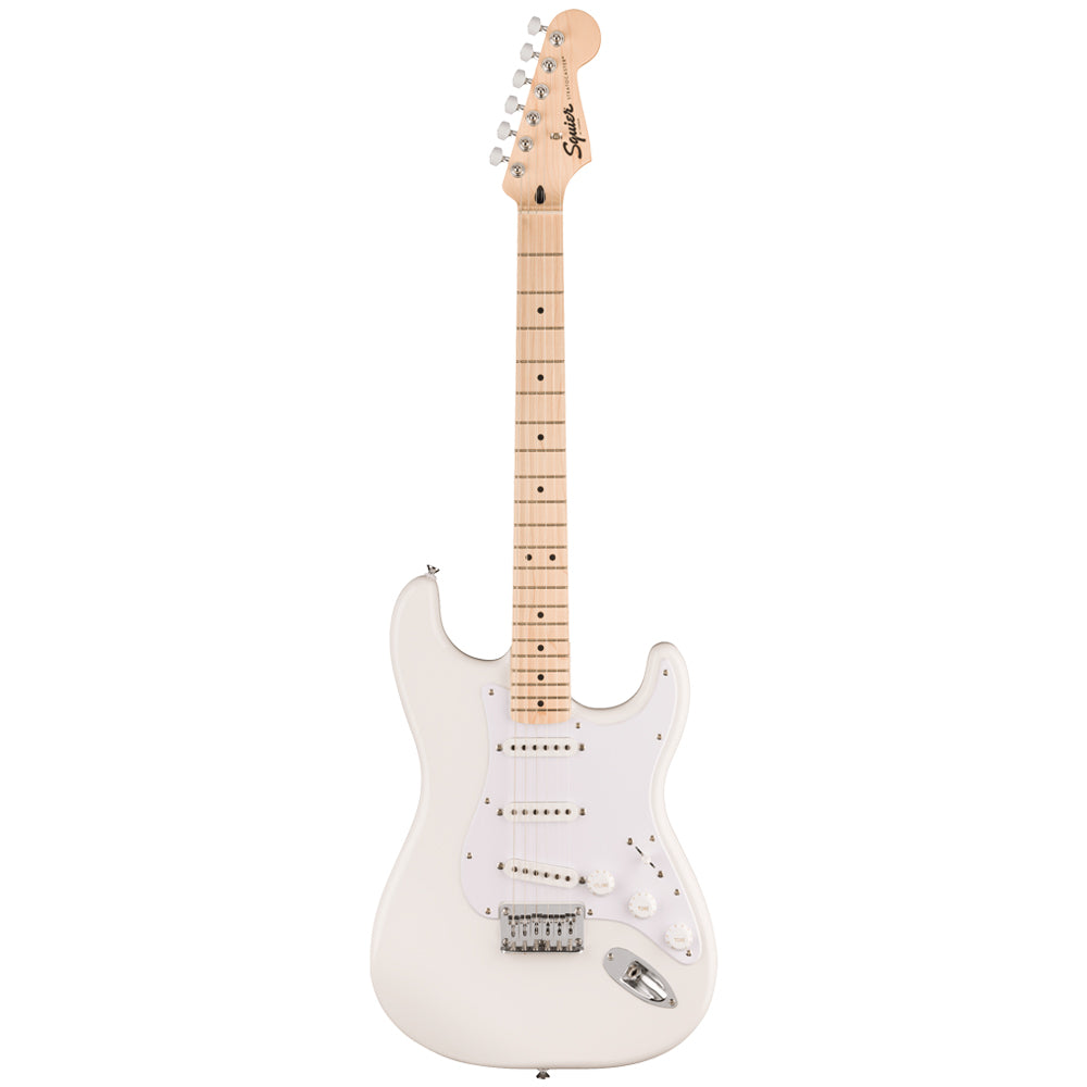 Squier Sonic Stratocaster HT Arctic White Electric Guitar Front ; Squier Sonic Stratocaster HT Arctic White Electric Guitar Full