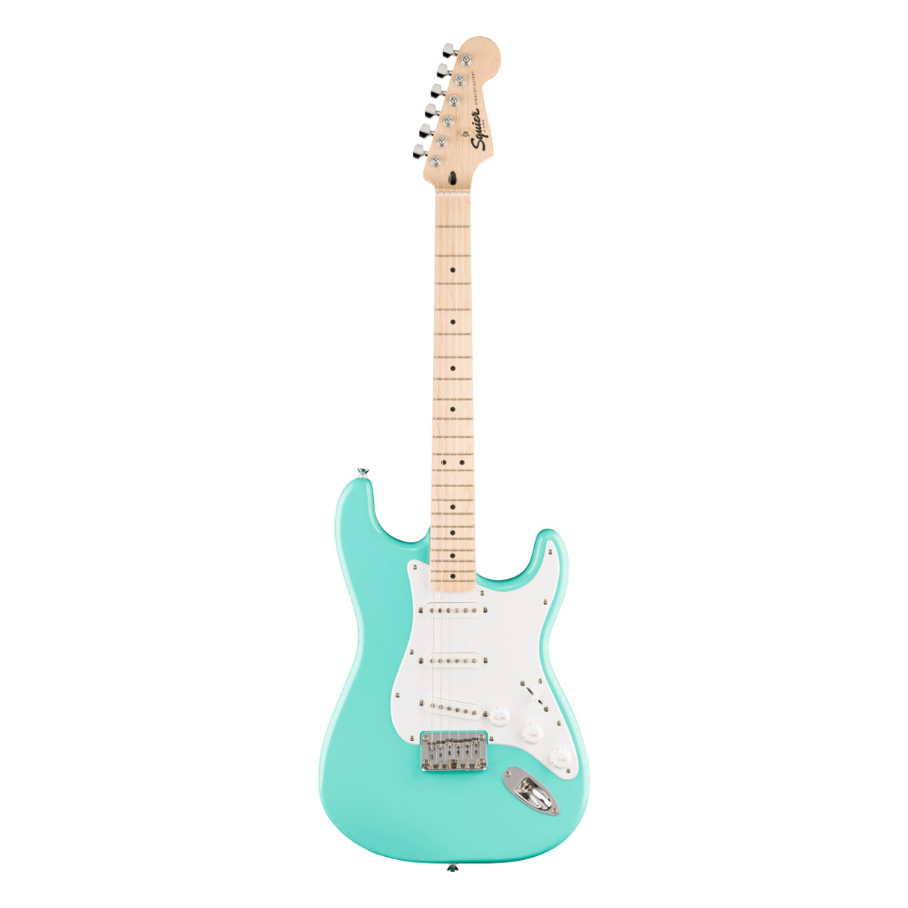 Squier Sonic Stratocaster HT Sea Foam Green Body View ; Squier Sonic Stratocaster HT Sea Foam Green Full View ; Squier Sonic Stratocaster HT Sea Foam Green Back View