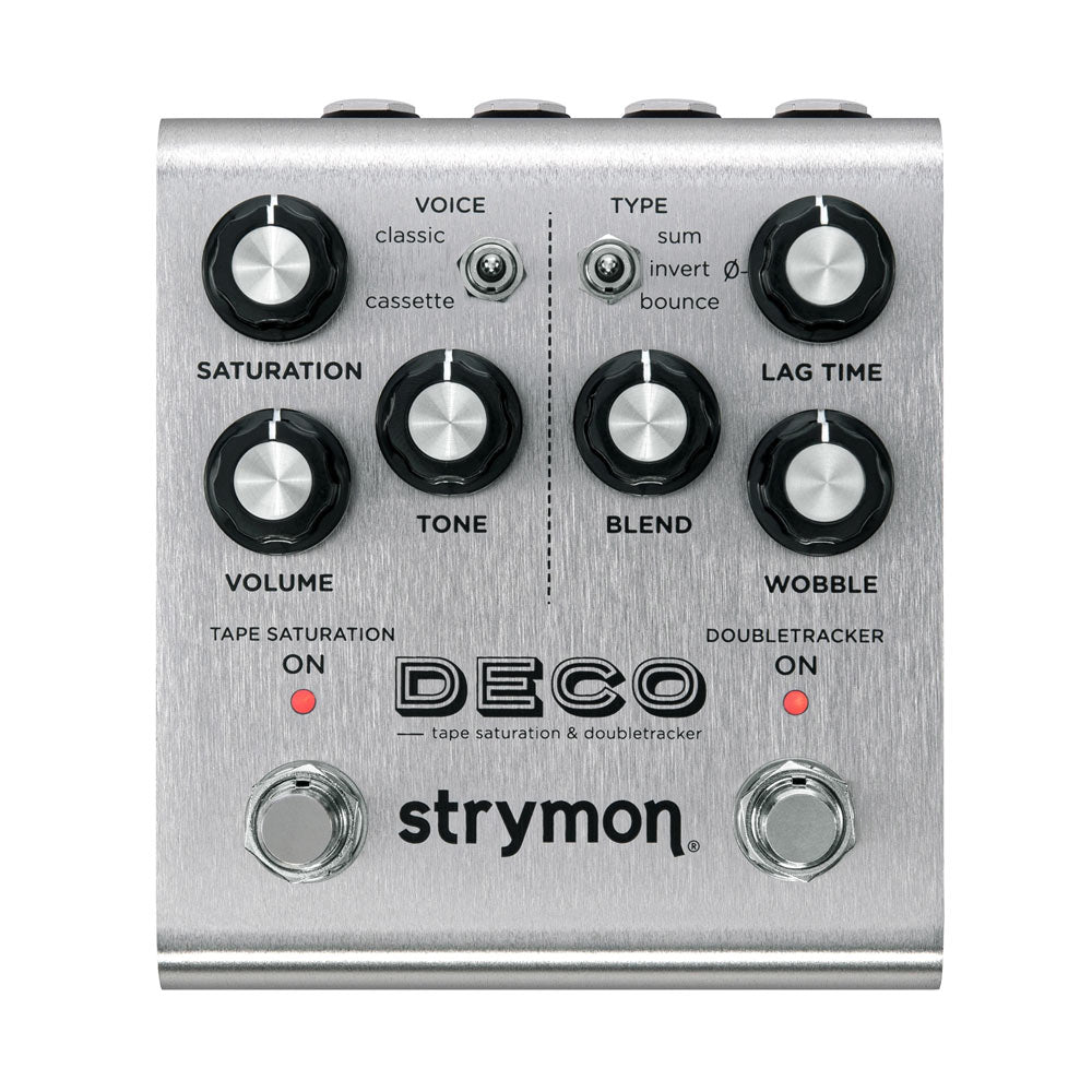 Strymon Deco Tape Saturation & Amp Doubletracker Effect Pedal Front ; Strymon Deco Tape Saturation & Amp Doubletracker Effect Pedal Rear